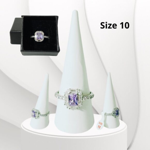 BP STERLING CLUB LAVANDER CUBIC ZIRCONIA RING (Various Size) - Picture 2 of 9